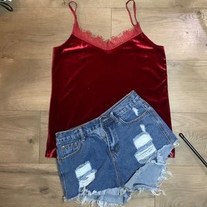 BRAND NEW WITHOUT TAGS VELVET CAMI